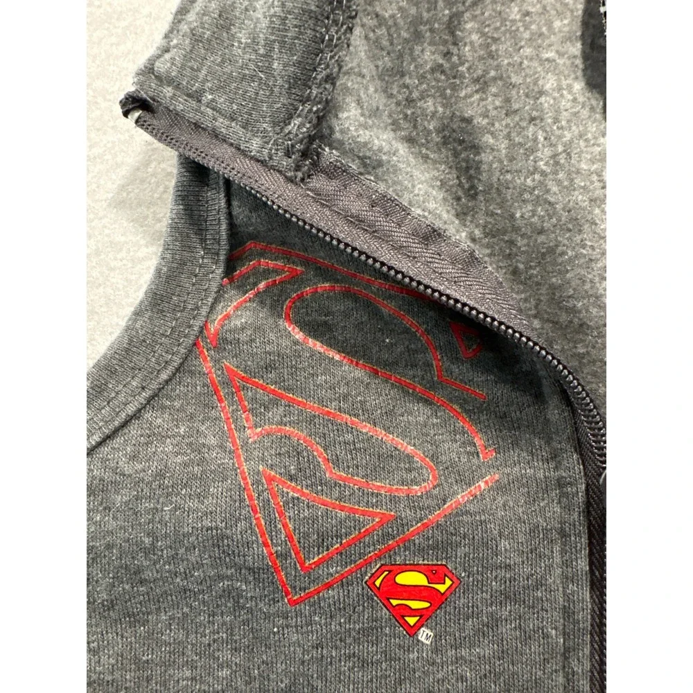 Superman Action Packed Gray Full Zip Fleece Vest Toddler 18M X339-6584-9